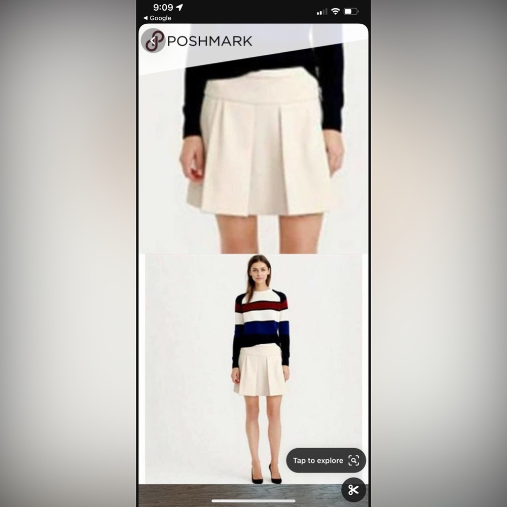 Jcrew pleated white skirt